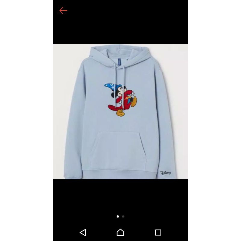 hoodie H&M x Disney Mickey Mouse Bordir Blue