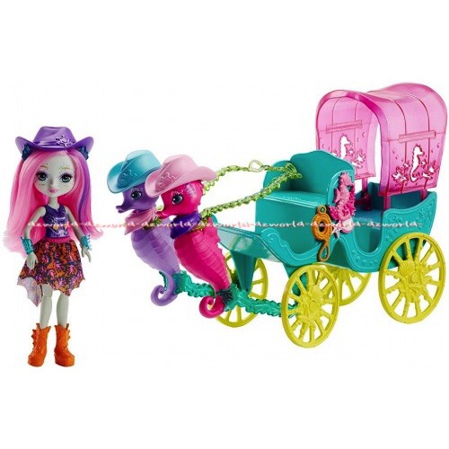 Enchantimals Seahorse Carriage Reina De Las Olas Mainan Boneka Karakter Enchantimal Set