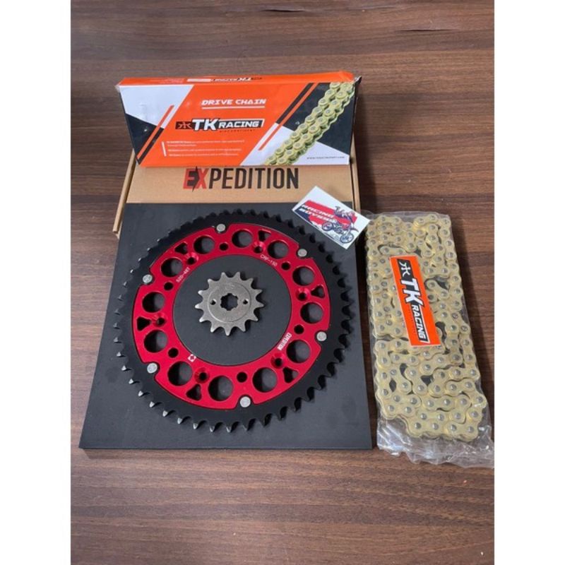 gear set 520 motor crf 150 crf 230 crf 250 merek:gear belakang expedition gear depan TK racing ranta