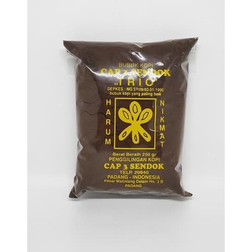 

Bubuk Kopi 250 gram TRIO Cap 3 Sendok - Asli Padang