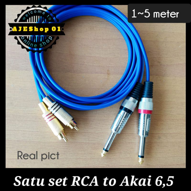 Kabel jack  RCA to Akai satu set panjang 1 sampai 5 meter