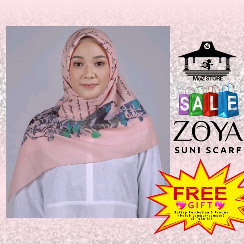 Zoya Suni Scarf Jilbab Hijab Kerudung Krudung Krudungan Kerudungan Motif Segi Empat Segiempat Segi 4
