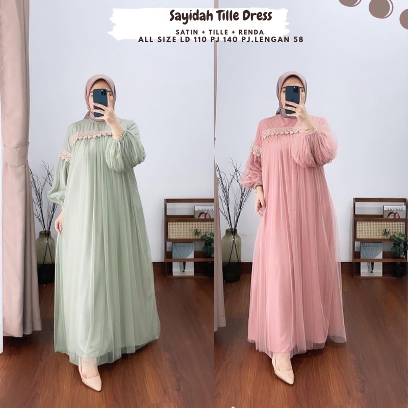 Sayidah Tile Dress/Dress Tile Pesta/Dress Tile Brukat Ld 110/Dress Lamaran/Dress Maternity