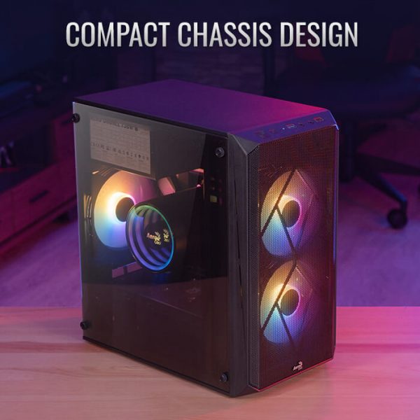 Case Gaming AEROCOOL CS-107 - M-ATX - FREE 3XFAN RGB