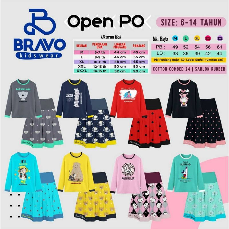 SETELAN KAOS ROK BRAVO