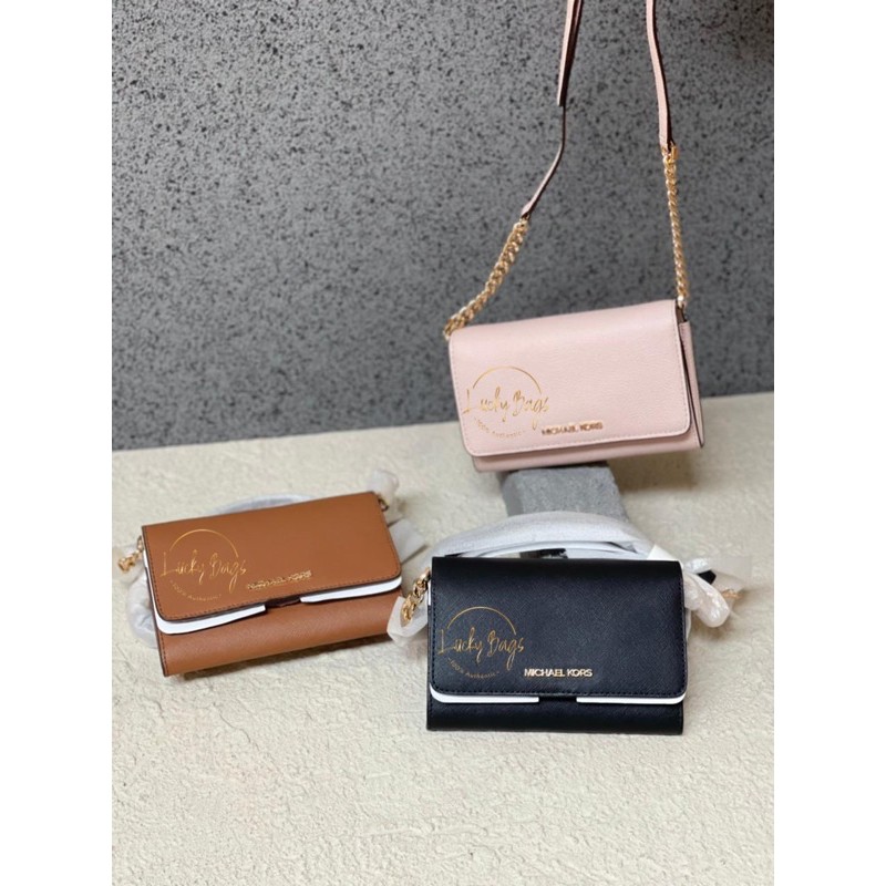 tas hp wanita mk original / michael kors jet set travel medium phone xbody