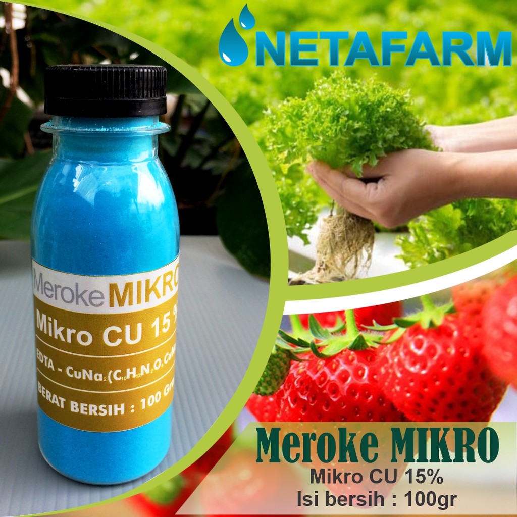 Pupuk Meroke Mikro Cu 15% EDTA Nutrisi Mikro Tembaga - Kemasan 100 gr