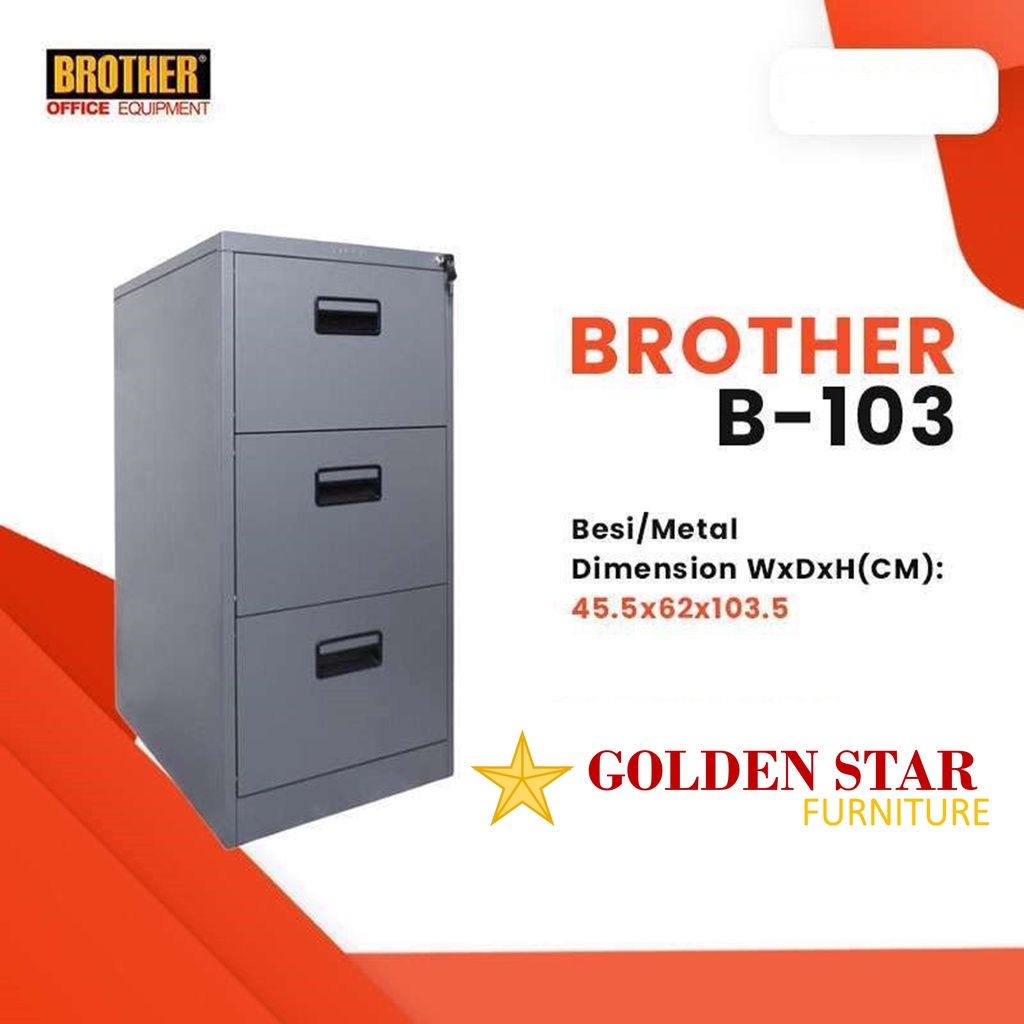 Filling Cabinet Brother 3 Laci Besi Arsip / Filing Cabinet