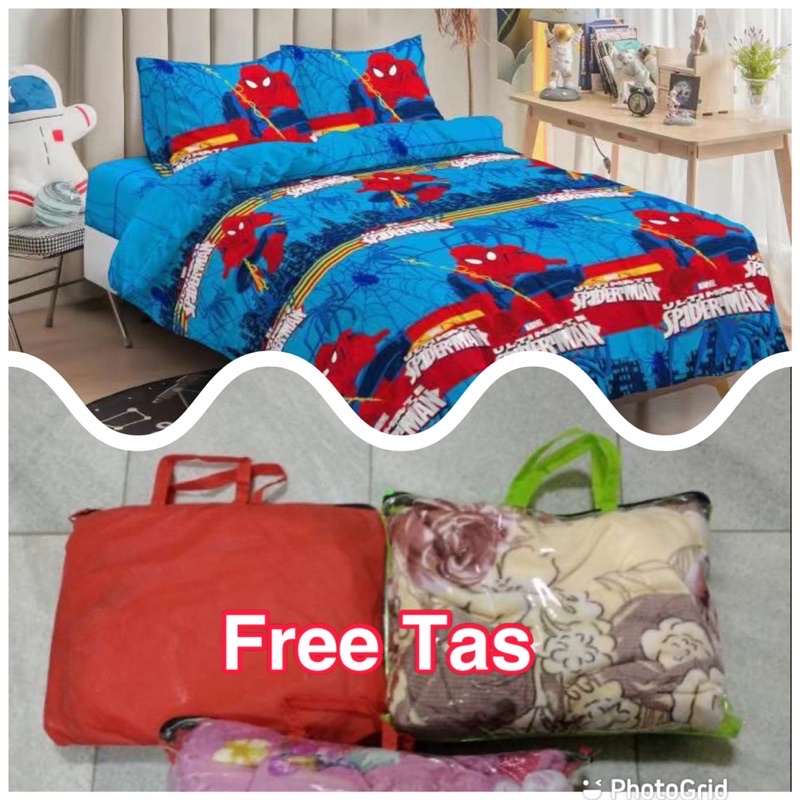 Selimut Bulu Super Halus Dan Lembut Uk 140x200 Motif Karakter Free Tas