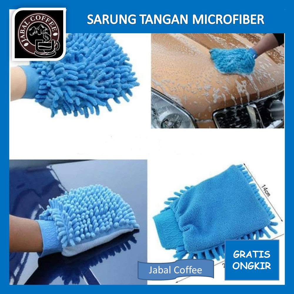 Kain Lap Microfibre Cendol / Sarung Tangan Microfiber / Lap Cuci Mobil Motor Bulu Magic / Alat Pembersih Kaca