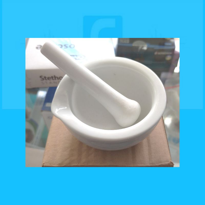 mortir dan stemper / lumpang dan alu 8cm keramik