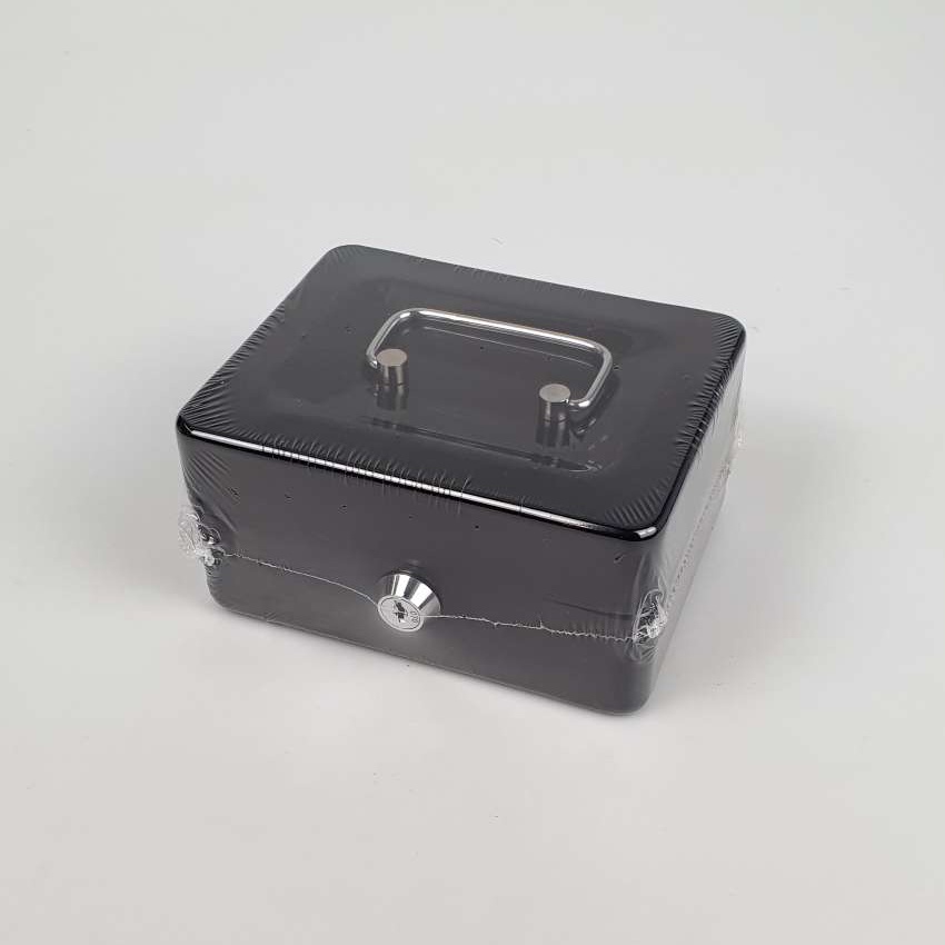 Kotak Brankas Uang Perhiasan Cash Safebox Key Lock 15x12x8cm - JJZS68 - Black