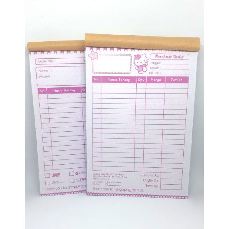 

NOTA PENGIRIMAN ONLINE SHOP /NOTA 2Ply/NOTA 1/4 FOLIO