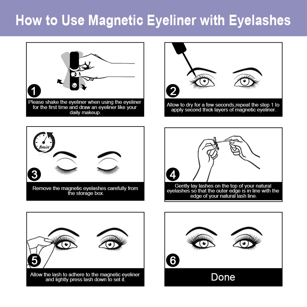 MAGEFY Eyelash Magnetic Eyeliner 3D Natural Hair Bulu Mata Palsu Magnetik Bulu Mata Magnet 7098