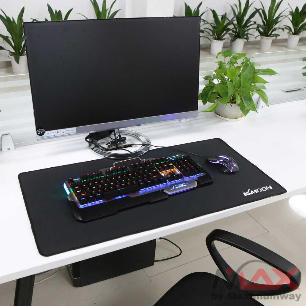 Taffware Mouse Pad XL Lebar Besar Gaming pad Desk Mat Gaming Mouse Pad Large Size Plain Extended Anti-slip Game Mice Pad Desk Mat for lol surprise Computer KKmoon Large Size Plain Black Extended Water-resistant Anti-slip Rubber Speed Gaming Ga