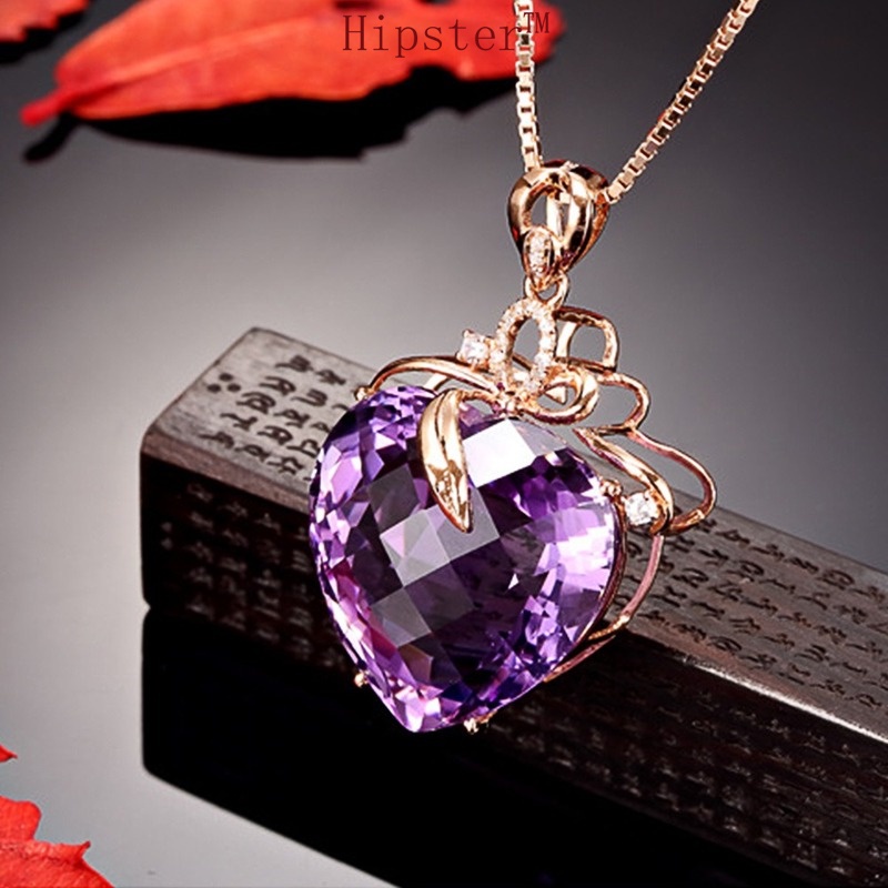 New Hot Selling Temperament Amethyst Love Pendant Romantic Necklace