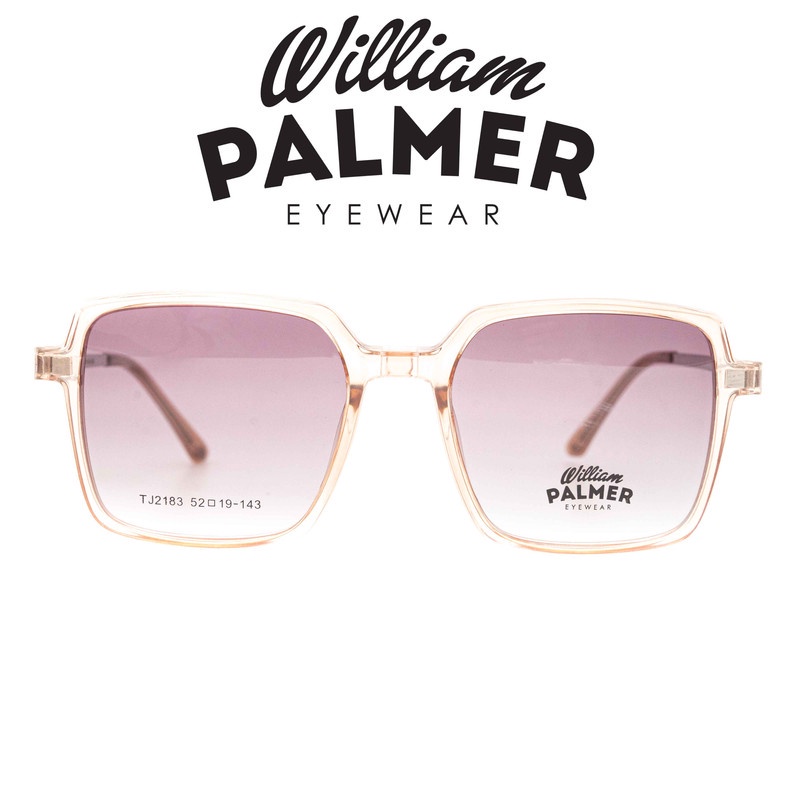 William Palmer Kacamata Pria Wanita Clip On 2183 C4 Brown Crystal