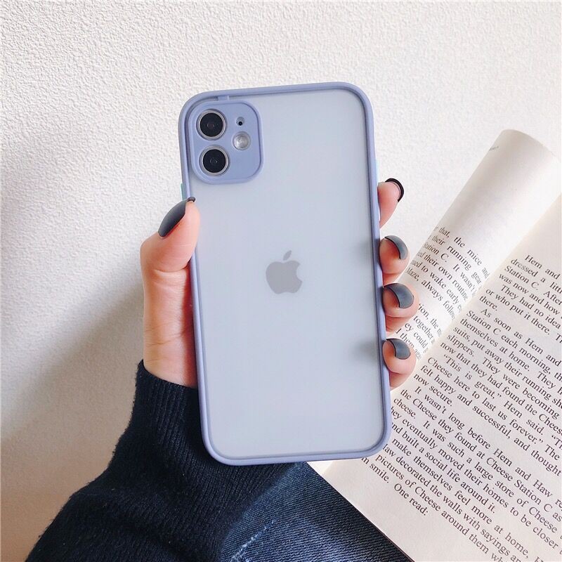 Hard Case Bahan Karet Silikon Matte Warna Kontras Untuk Iphone X Xs Max Xr 11 Pro Max 6 6s 7 8 Plus