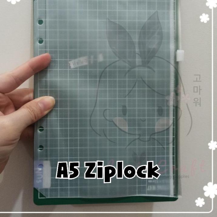 

⚡Terbaik LC A5 A6 Ziplock / Card Ring 6 Folder Binder Sleeve doff tebal 〖5.5 Flash Sale〗