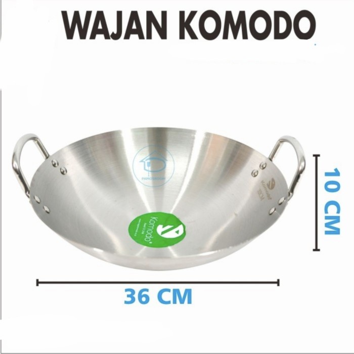 U 36 CM Komodo Kuali Wajan Penggorengan Stainless Steel Diameter 36cm