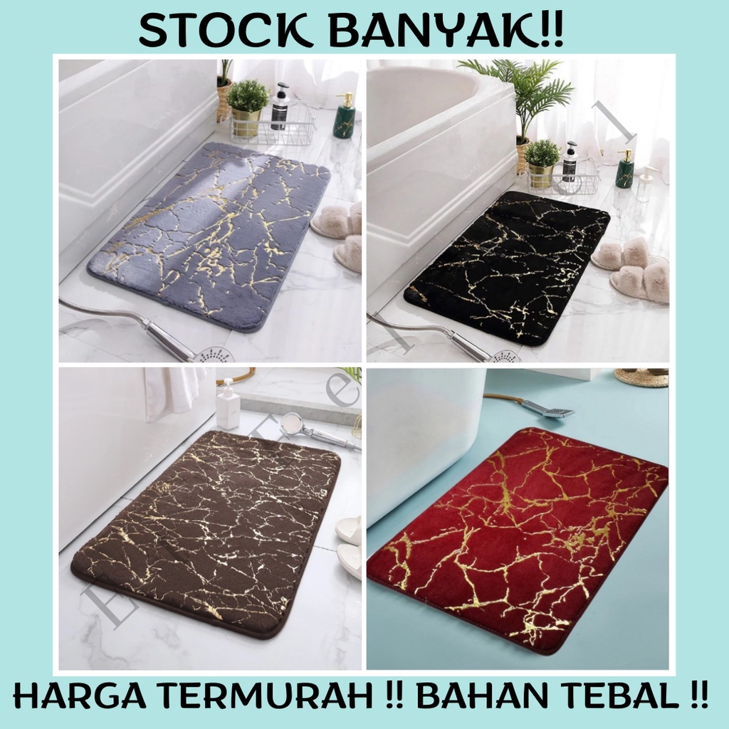 Memory Foam Mat Marble / Keset Kaki Rumah Dapur Pintu Kamar Anti Selip Halus Tebal