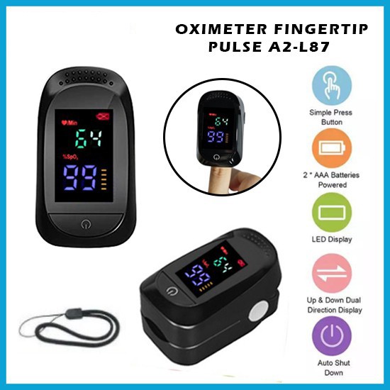 OXYMETER OXIMETER FINGERTIP PULSE A2 88 LK87 LK 88   Alat Ukur Kadar Oksigen Pengukur Detak Jantung