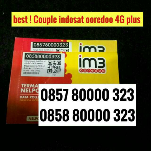 kartu perdana nomer cantik indosat ooredoo 4G plus seri couple pilihan
