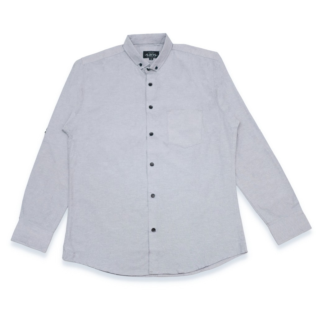 SANVANINA Kemeja Lengan Panjang Basic Oxford LIGHT GREY E-1172