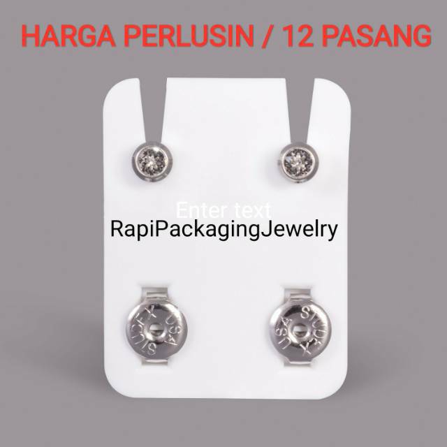 STUDEX SUBANG/ANTING TIDIK/KERABU TINDIK BODY PUTIH- Size Medium ORIGINAL Made in USA (PERLUSIN).