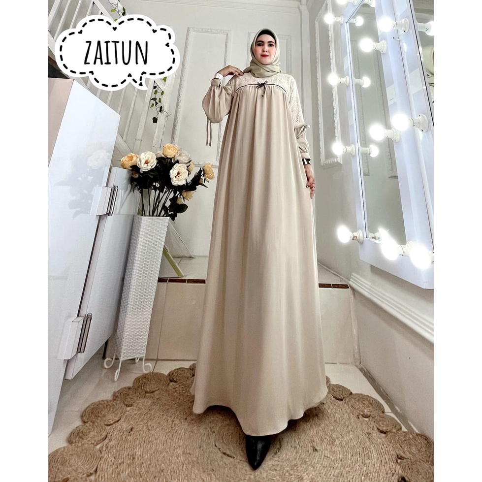 Gamis INNAYA Arabian ~ Gamis Terbaru kombinasi Brukat ~ fix XL LD 110cm,  PB 145 cm ~ COD