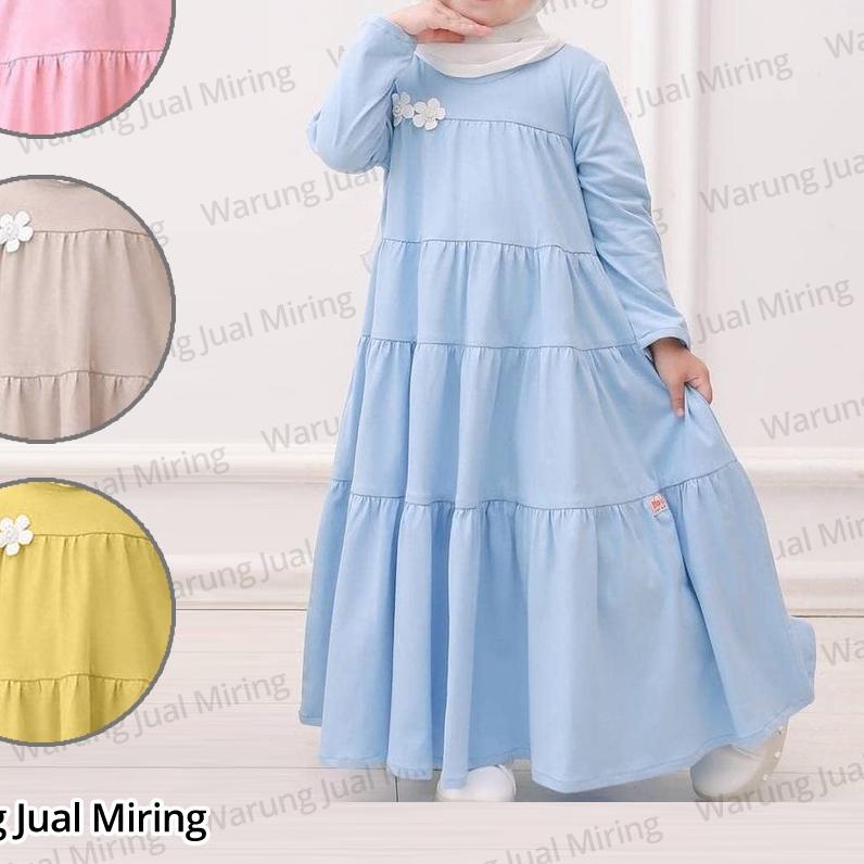 Gamis Anak Princess 3-12 Tahun Model Susun Bahan Voxy Melar Balita Murah Kids Junior Kecil Perempuan
