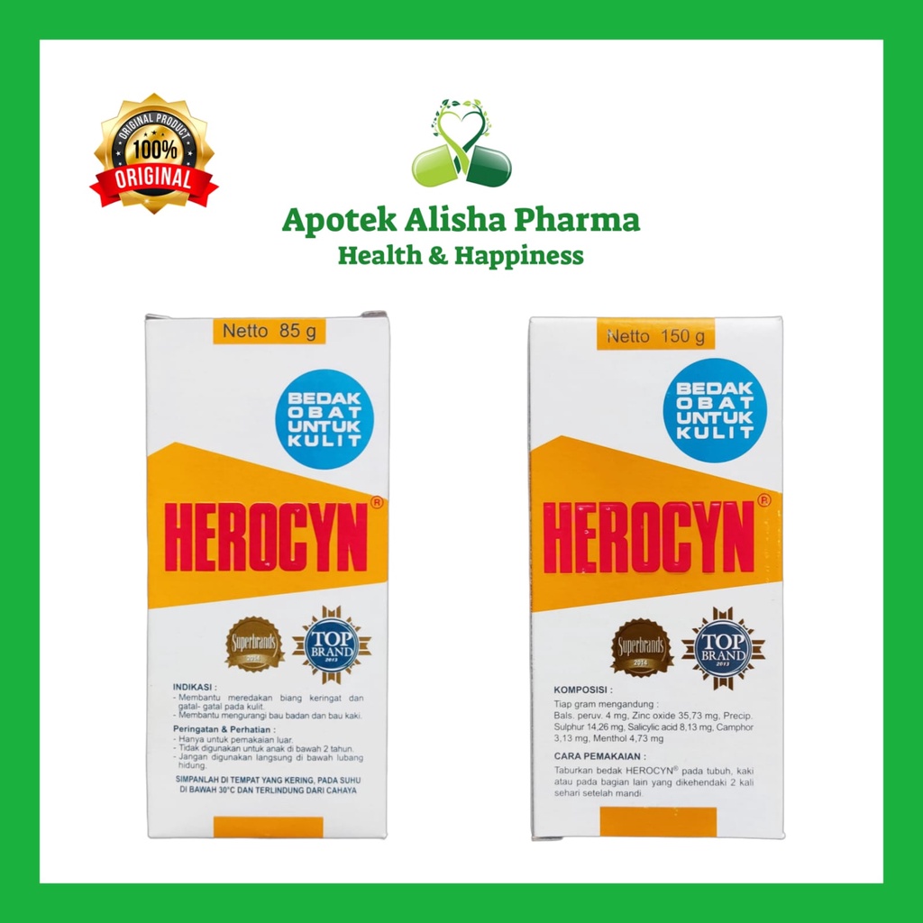 HEROCYN Powder - Herocyn Talk / Bedak Herocin untuk Kulit Gatal / Biang Keringat / Talk Herosin