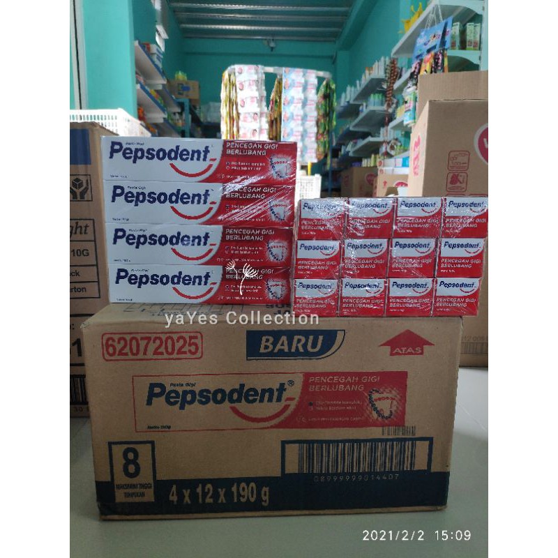 Pepsodent 225 pasta gigi Odol 190 g Siwak cool mint 12 plus Pepsoden pencegah gigi berlubang plak mulut bersih