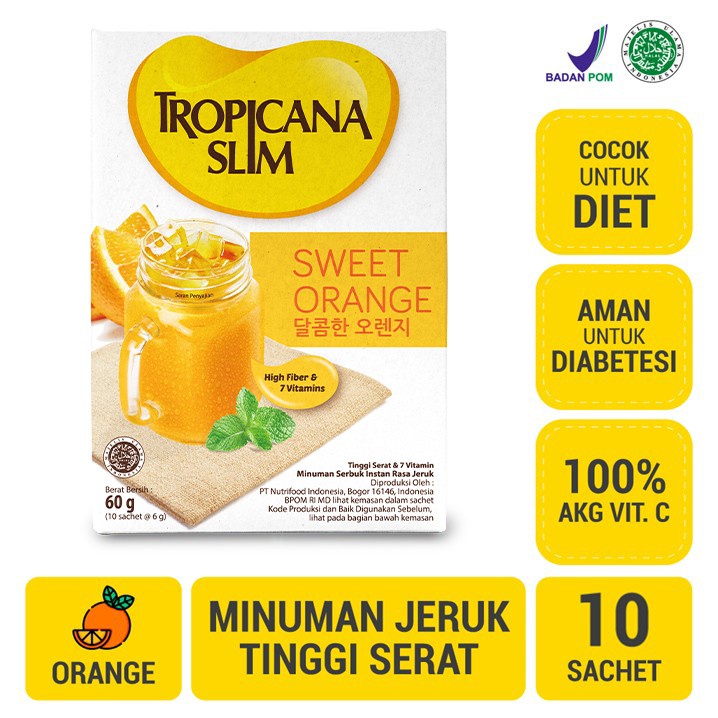 Tropicana Slim Sweet Orange 1 Box 10 Sachet