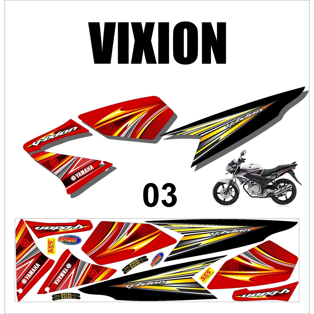 (cod)  VIXION OLD. Sticker Stiker Striping Lis Variasi Vixion Old Murah Desain DS OLD - 3