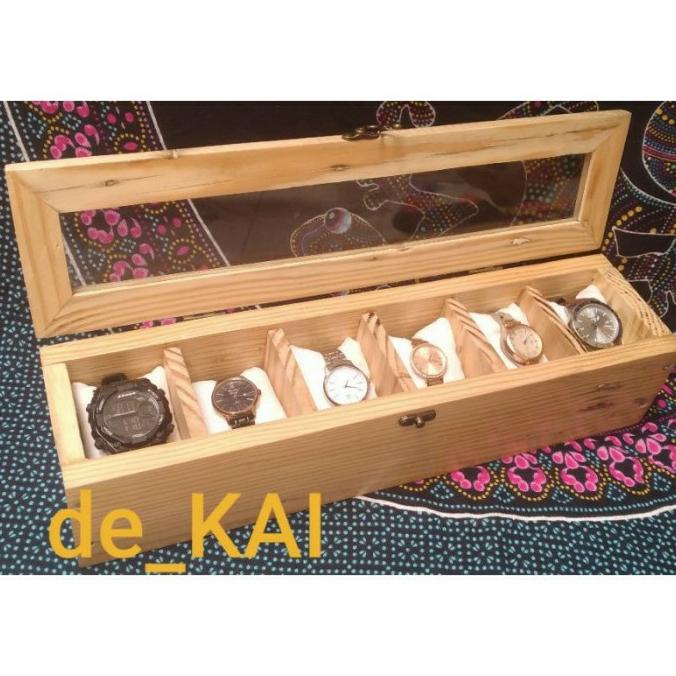 [[COD]] KOTAK JAM TANGAN KAYU JATI BELANDA ISI 6 / BOX JAM TANGAN KAYU SALE Kode 701