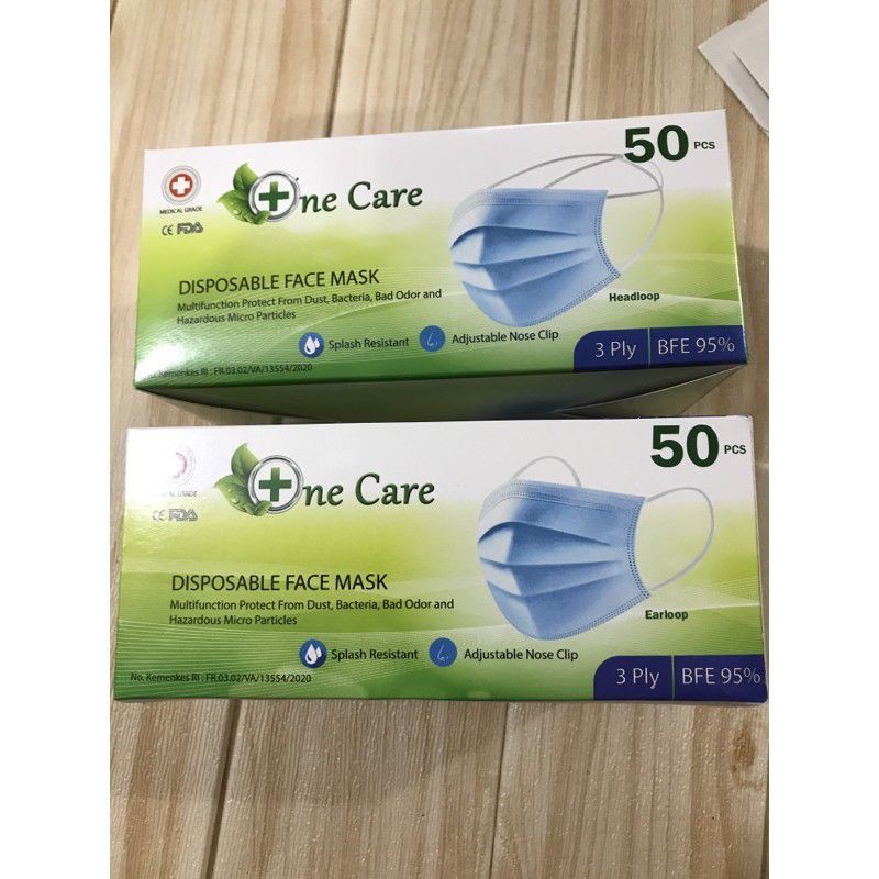 [SATUAN] MASKER EARLOOP HITAM PINK BIRU 3PLY DISPOSABLE EARLOOP MEDICAL
