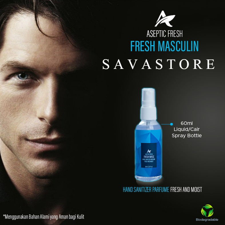 HAND SANITIZER PARFUM FRESH MASCULIN ASEPTIC FRESH AND MOIST SIAP PAKAI