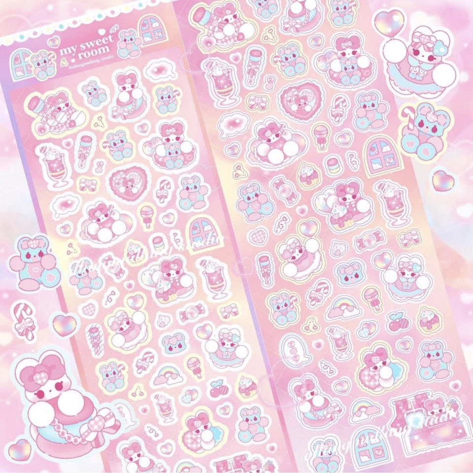 Galicici Stiker frame Foto DIY Motif Kartun Gaya Korea