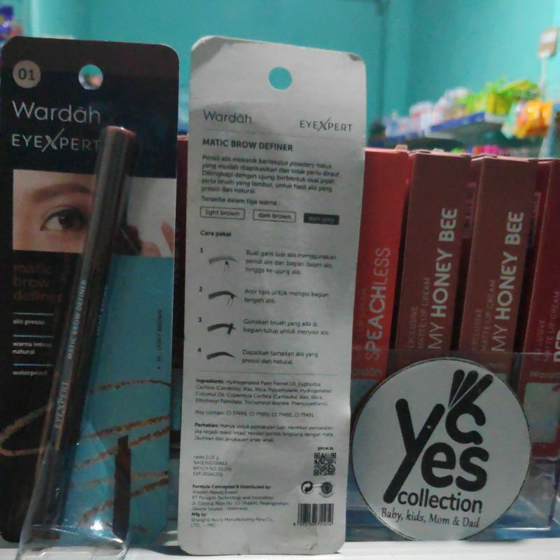 Wardah Eyexpert Matic Brow Definer Eye Expert Pensil Alis Metik Waterproof Eyebrow 01 Light Brown 02 Dark Brown 03 Dark Grey