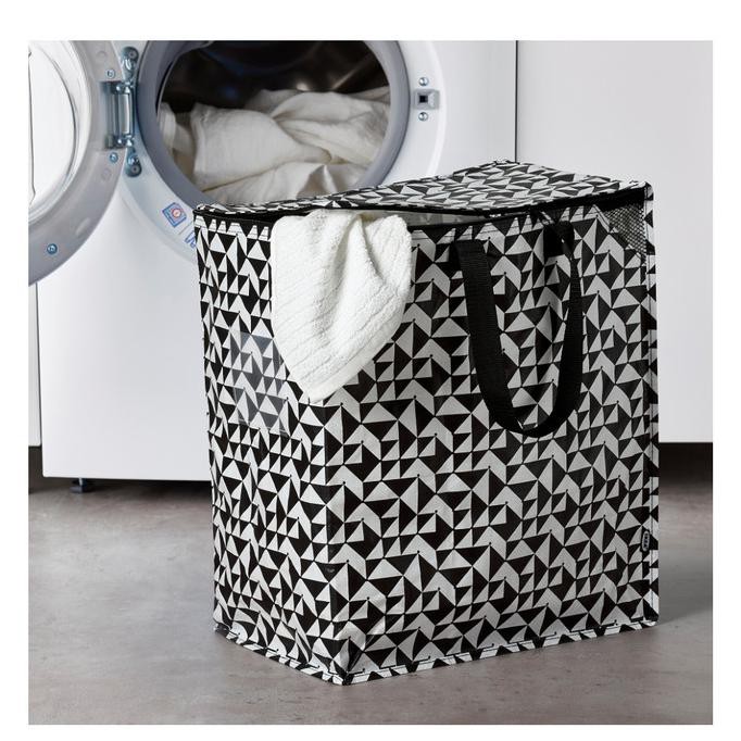 Tas laundry besar 47L dg resleting tas belanja dg bukaan atas