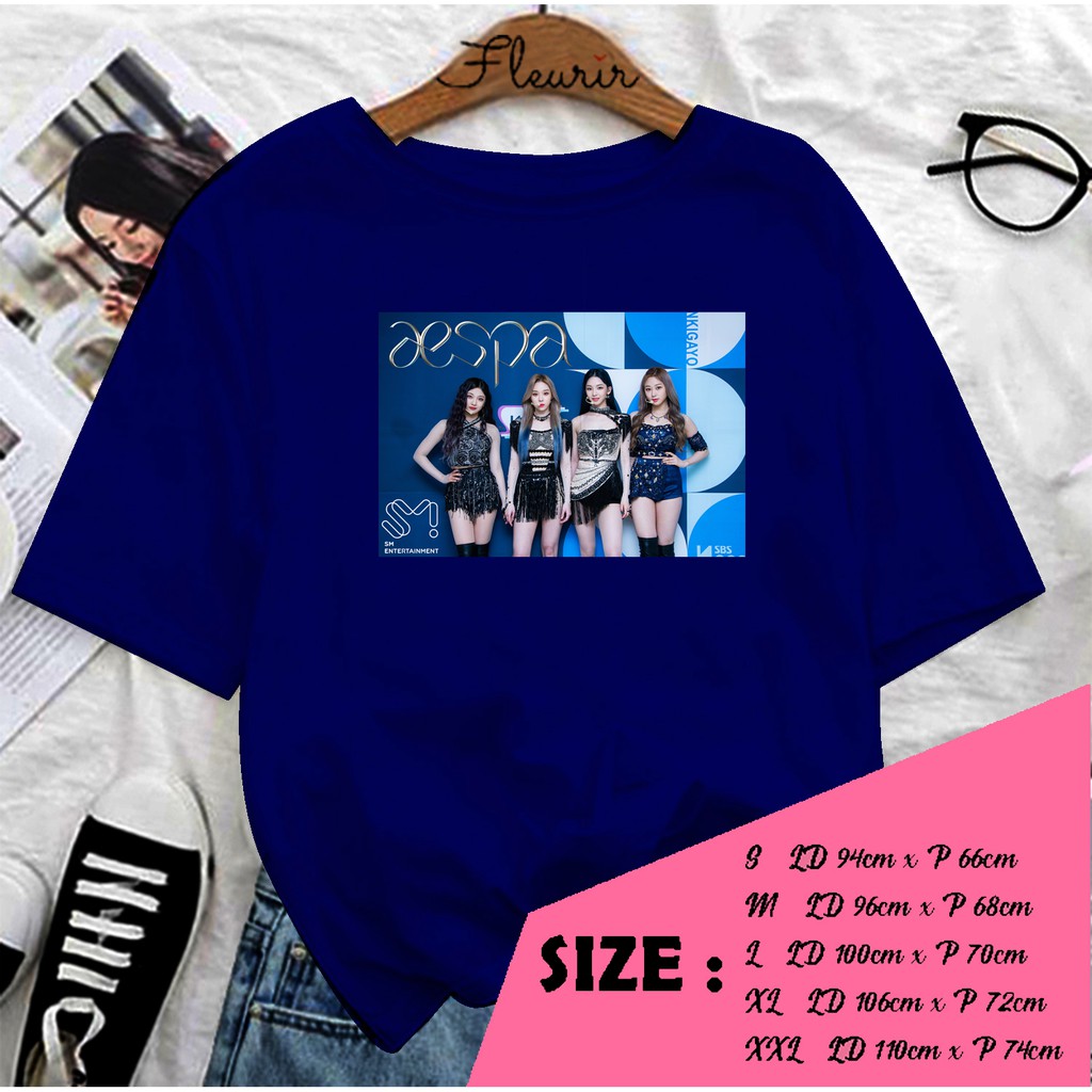 FLEURIR - KAOS AESPA GIRLBAND KOREA KPOP OVERSIZE KATUN KAOS WANITA DEWASA TUMBLR TEE UNISEX JUMBO