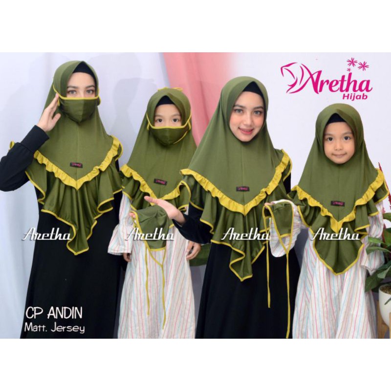 jilbab instan couple free masker Andin by Aretha Hijab