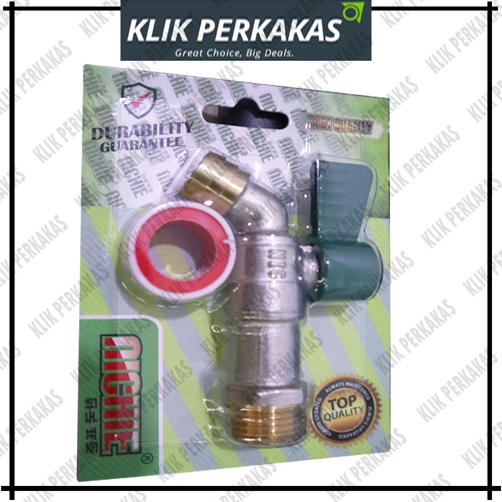 NICHIE Kran Air Kuningan Blister 1/2 " / Keran Air