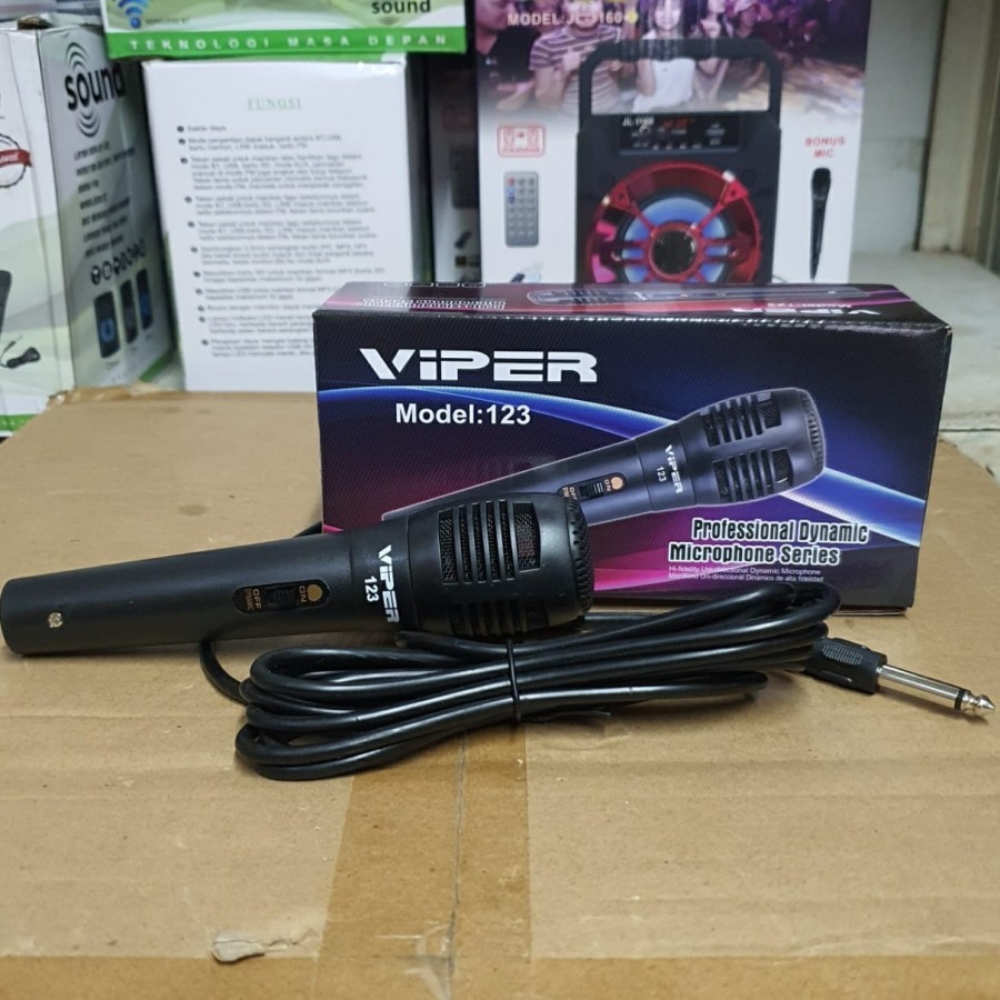 MIC KABEL MURAH VIPER 123 NEW MICROPHONE KABEL VIPER 123 HITAM MURAH