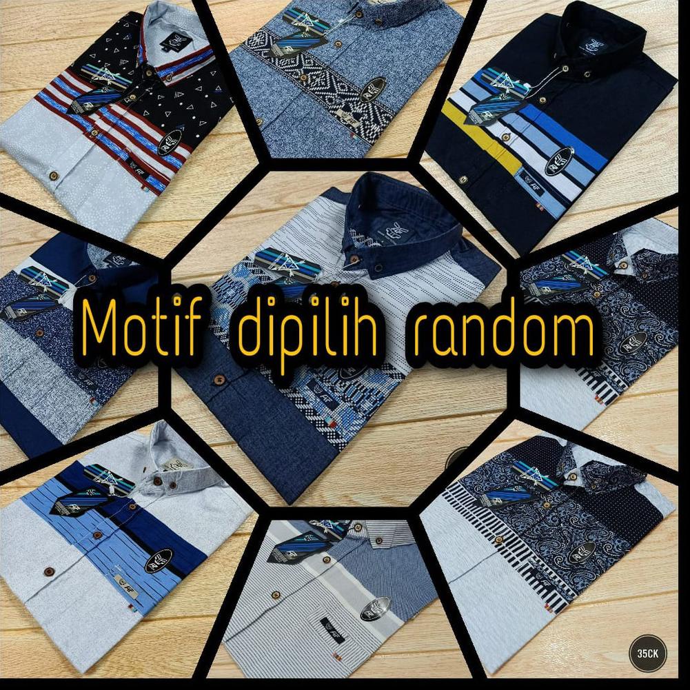 Kemeja Pria (MOTIF RANDOM) Lengan Pendek Model Slimfit - Kemeja Kasual Pria –PED.16Ap22х