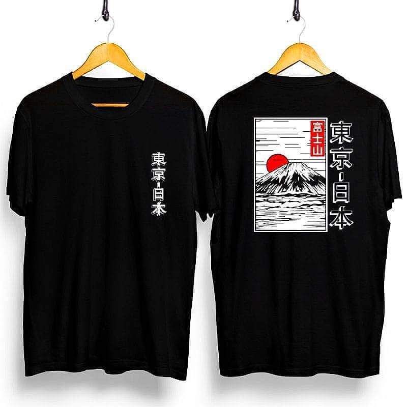 Kaos Distro Jepang Hitam Motif Samurai