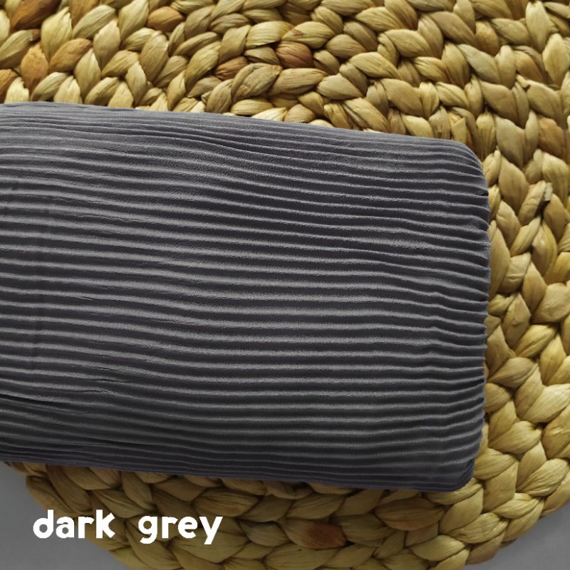 [PART1] UMAMA PLEATED SHAWL PASHMINA PLISKET / PRISKET CERUTY ARMANY-Dark grey