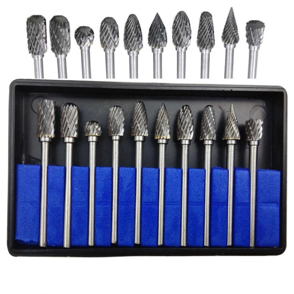Solighter Carbide Rotary File Tungsten Carbide Cutter Pemotong Penggilingan Listrik Kepala Poles Baja Tungsten