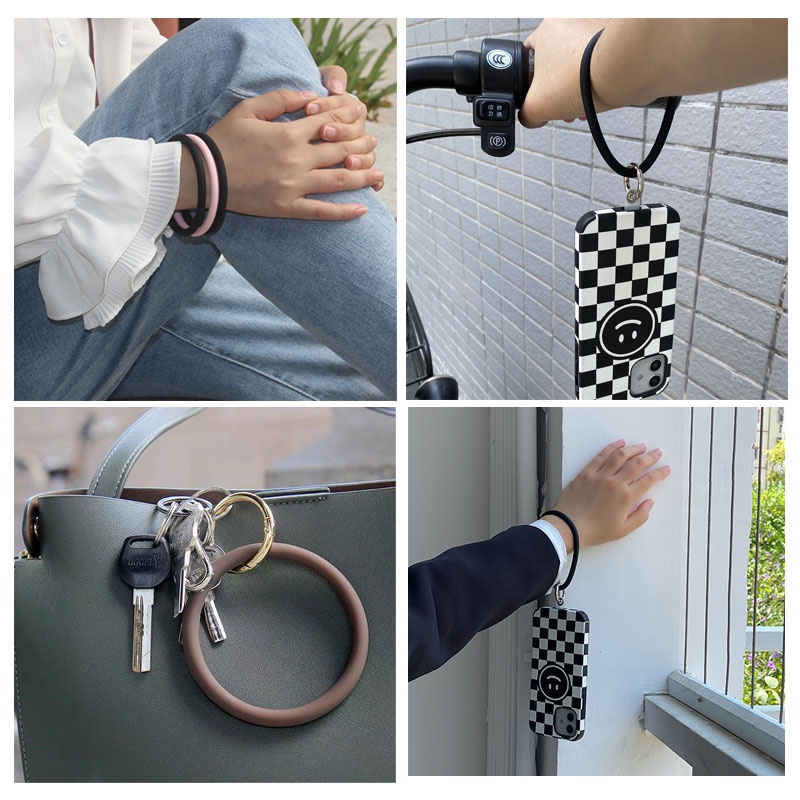 Anti-drop Silicone Watch Strap dengan Cincin Besar/Aksesoris Ponsel/Gelang Ponsel Cincin Besar